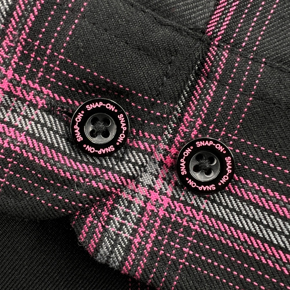 Dixxon Flannel Limited Edition Plaid Pearl Snap Shirt Men Medium Black Pink - Picture 7 of 12